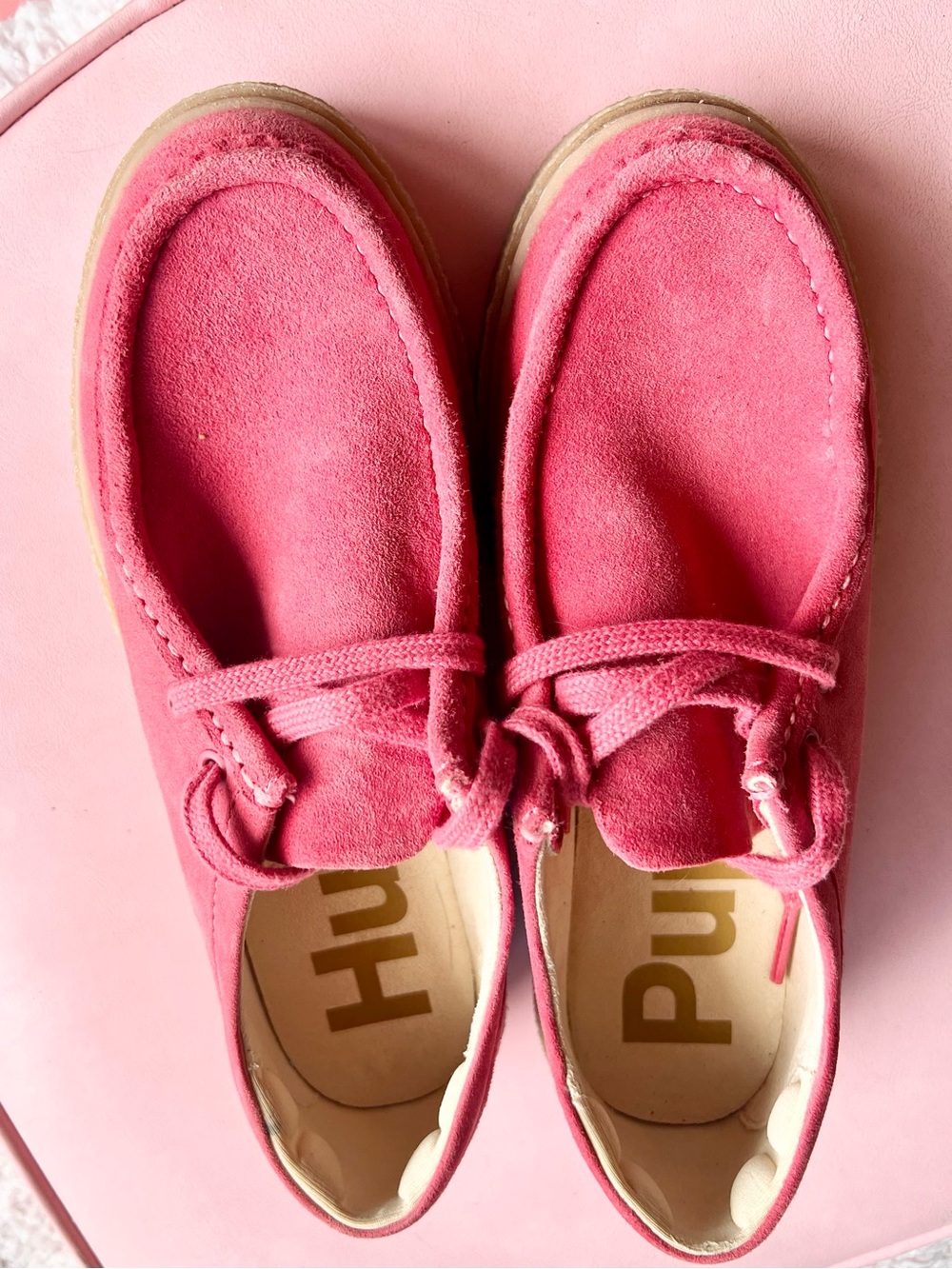 Hush Puppies Pink Suede Platform Shoes Size 6 EUC Rare